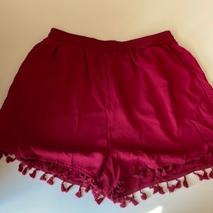 SHEIN Fringe Hem Short